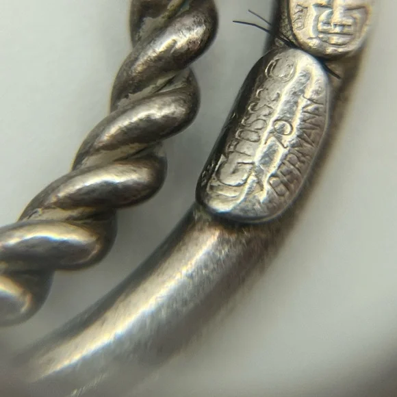 Grosse Germany heavy sterling silver round link twisted chain bracelet vintage